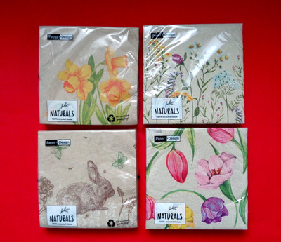 24 Packungen mit je 20 Servietten 33 cm x 33 cm 3-lagig Paper+Design NATURAL OST