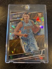 Panini 2016 Nikola Jokic Rookie #5 /25 light scratch on back of card. rookie card picture