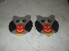 HANDMADE PLASTIC CANVAS HALLOWEEN MAGNETS SET OF 2
