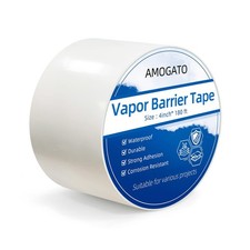 Vapor Barrier Tape - 4 inch x 180' Roll 8 Mil, Heavy Duty Waterproof, Polyeth...