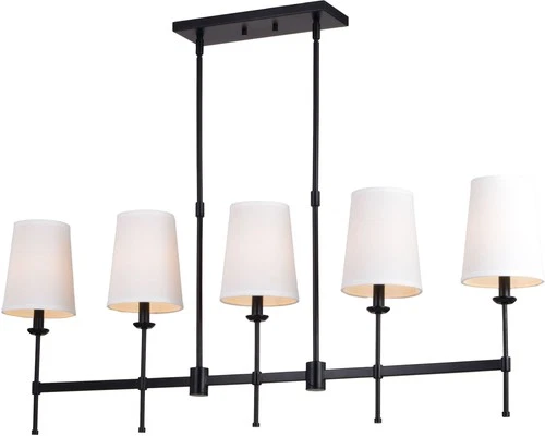 Vaxcel Lighting H0289 Camden 5 Light 46"W Linear Chandelier - Black - Picture 1 of 12