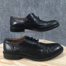 Johnston & Murphy Shoes Mens 13 M Tabor Plain Toe Dress Oxford Black Leather