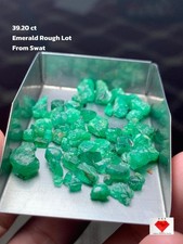 39.20 Carat Swat Emerald Rough Lot Elongated Natural Emerald Material