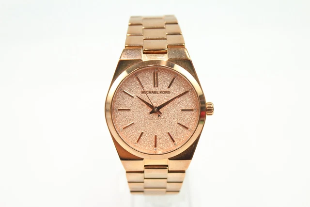 1 Michael Kors Rose Gold Tone Integrated Bracelet Watch Quartz WORKING