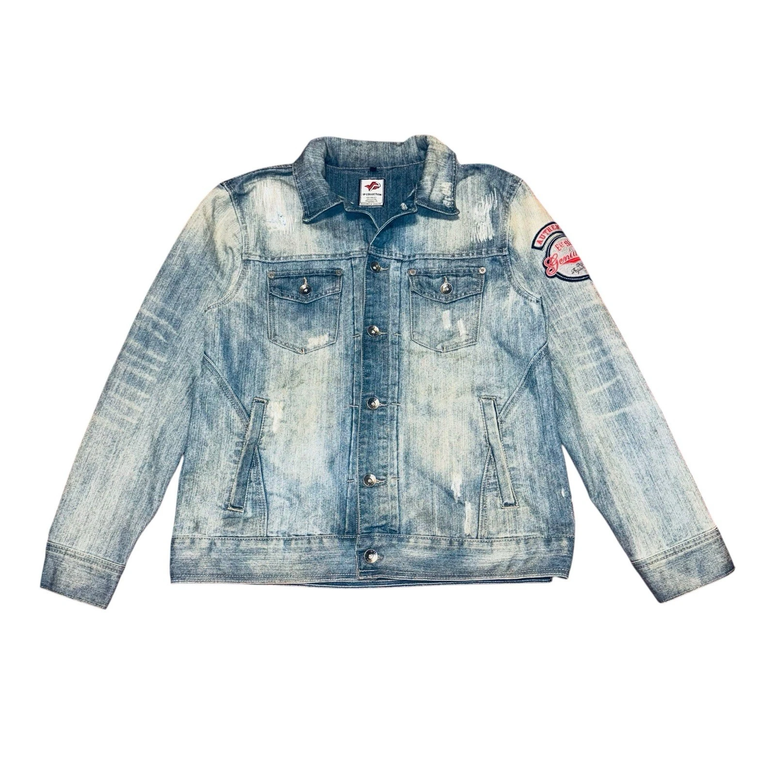 Vintage Y2K Denim Jacket Mens XL South Pole Distressed Repaired 2000s Rare