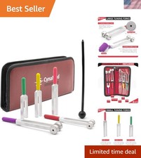 Color-Coded Tuning Fork Set with Silicone Hammer - Medical-Grade Therapy Tools