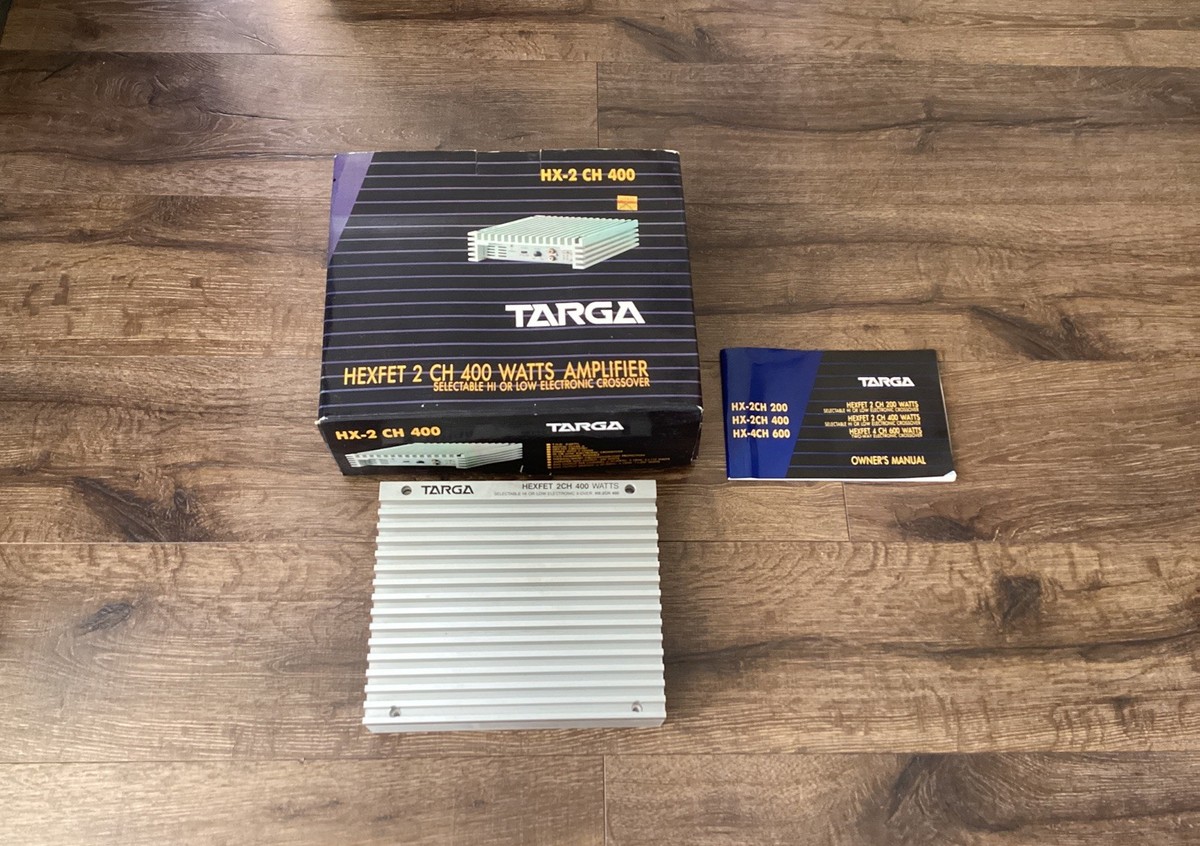 NOS Targa Hexfet 2 Channel Amplifier Amp HX-2CH 400W In Box W 