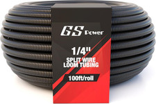 GS Power Wire Loom   1/4 Inch X 100 Ft Split Cable Sleeves for Industrial Electr