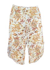 Women's Unbranded Floral Capris, White Multi, sz M