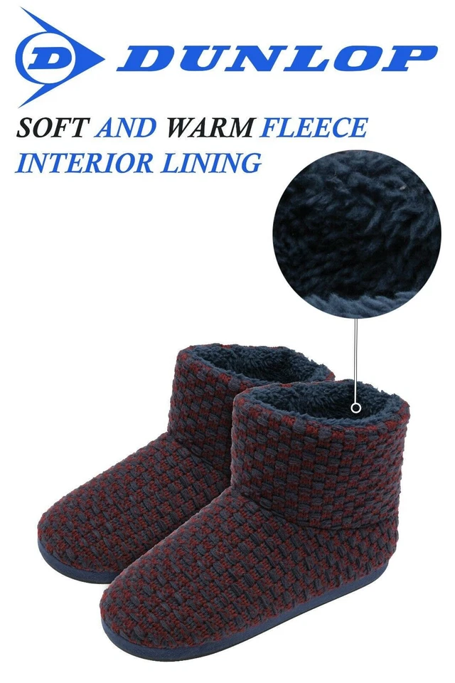 Dunlop - Botas zapatillas de espuma viscoelástica Sherpa peludas para hombre Foto 2 de 4