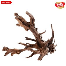 Elegant Dark Brown Driftwood for Aquatic Reptile Environments Unique Shape