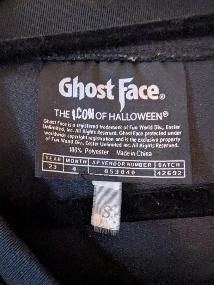 Ghost Face The Icon Of Halloween Mens Long Sleeve Hockey 96 Pullover Jersey S - Image 4 of 4