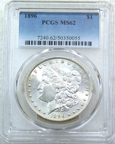 1896 Morgan Silver Dollar PCGS MS62 Frosty Luster Just Graded New Holder #A300G