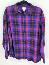 Plaid Button-Up Shirt Large 100 Cotton Slightly Fitted L.L.Bean