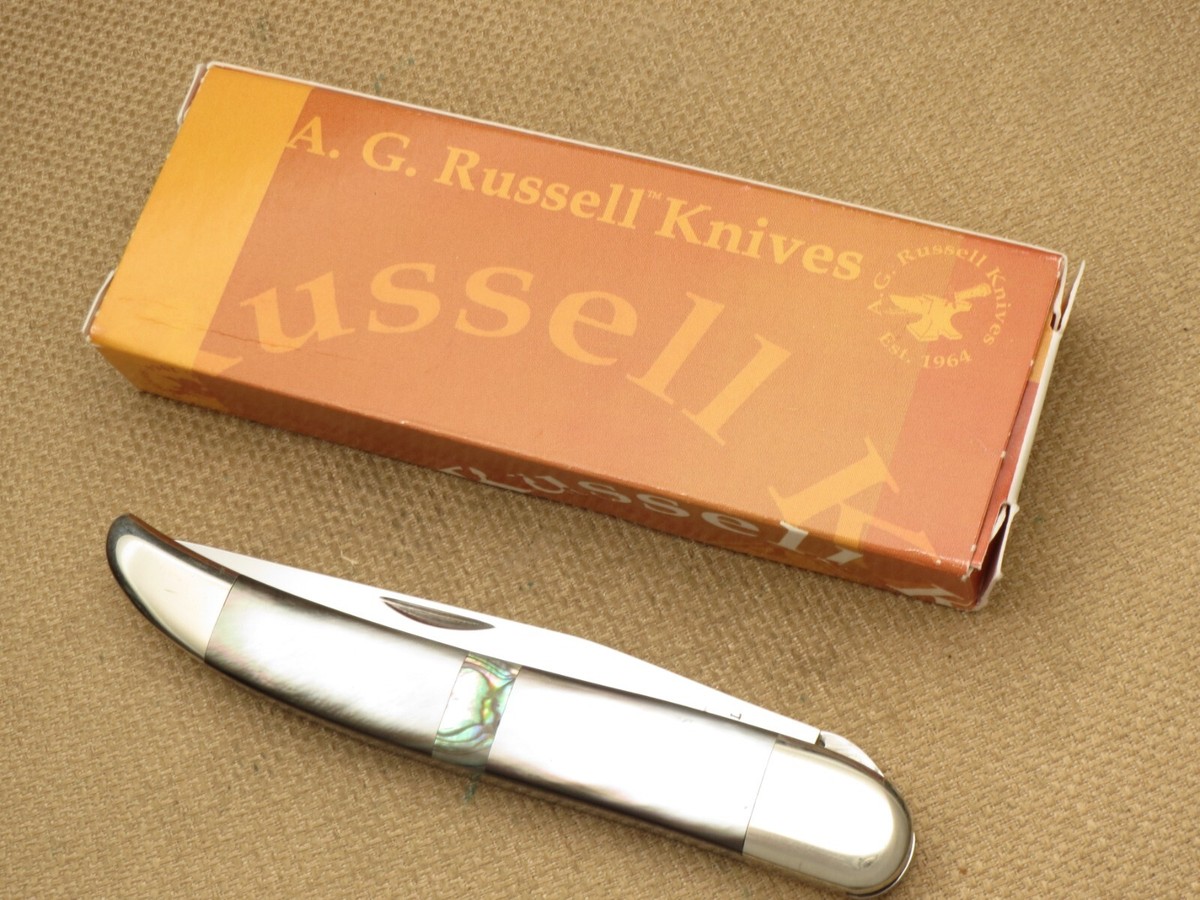キル　オールドジャラ Vintage AG RUSSELL – Seki Japan Bolster Lock Folding Knife – Black