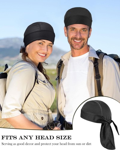 Men Sweat Wicking Doo Rags Cooling Helmet Liner Caps Cycling Motorcycle Bandanas - Picture 8 of 32