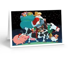 Farm Animal Present Delivery | Boxed Christmas Card | 18 Country Xmas Cards-2061