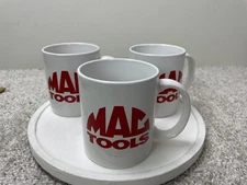Set of 3 Decorative Collectible M Ware Mac Tools Ceramic Coffee Mug 4" White