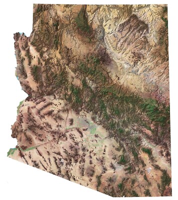 Arizona Satellite Map GLOSSY POSTER PICTURE PHOTO PRINT BANNER 11872