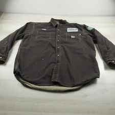 Carhartt Shirt Mens Extra Large Brown FR Fire Flame Resistant Snap Canvas Heavy