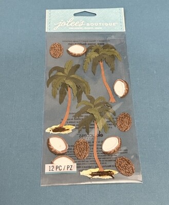 Jolee's Boutique Dimensional Stickers COCONUT PALMS 12 Pieces