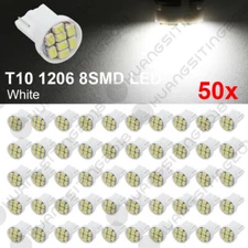 50x Super Bright White T10 Wedge 8SMD LED Interior Light Bulbs 194 168 2825 W5W