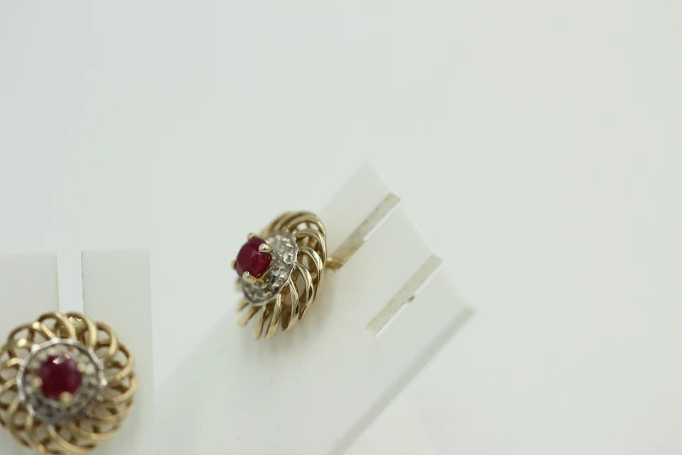 Nobile 0,70 Carati Rubino Orecchini,Orecchini 925 Argento,Placcato Oro Gioiello - Immagine 4 di 4