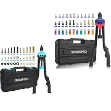 165PCS/185PCS 16" Rivet Nut Tool Kit Metric & SAE Mandrels Manual Riveter w/Case