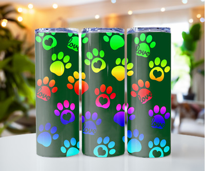 Dog Love Paws - Green 20oz Sublimated Tumbler - Free Shipping - SKU0158