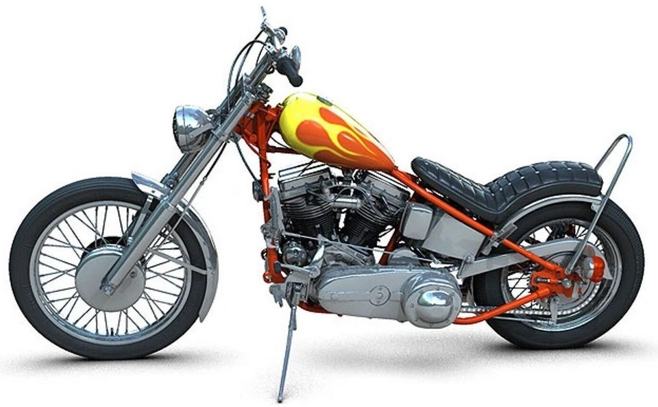 MODELO MARCO METAL ESCALA 1:10 Harley davidson Easy Rider Capitán América Motocicleta Foto 4 de 4