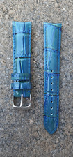 18mm PATENT Blue Genuine Leather alligator Interchangeable Watch Strap Band