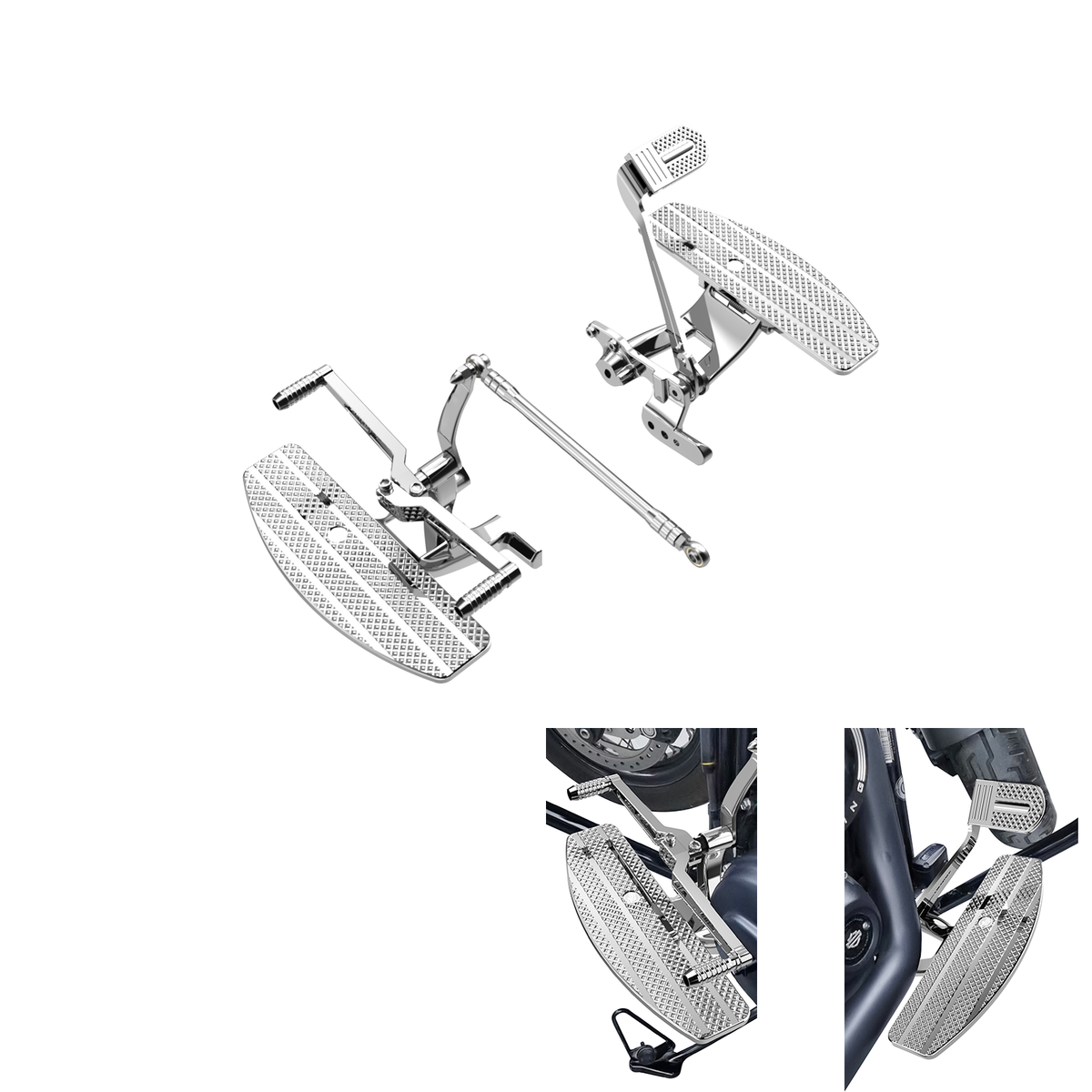 Chrome Forward Control Foot Floorboards for Harley 18-25 Softail