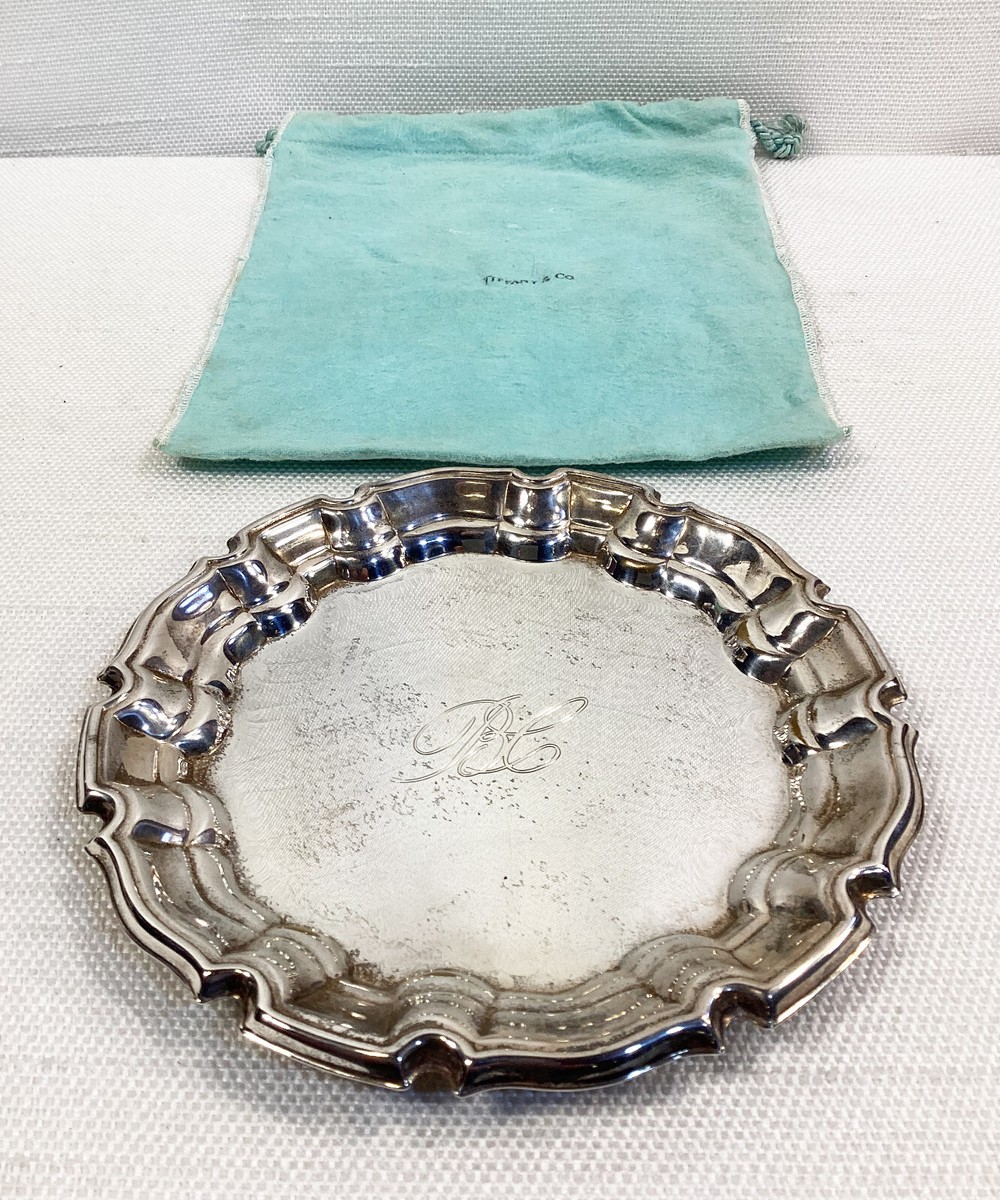 Tiffany & Co Chippendale Silver Tray Original Pouches Silverplate