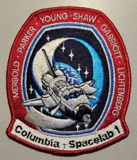 NASA Columbia Space Shuttle 1983 Spacelab 1 Crew 4 x 4 3/4" Embroidered Patch