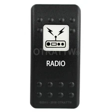 OTRATTW Carling Technologies Contura II Rocker Switch, RADIO, WHITE LENS