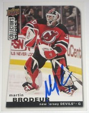 MARTIN BRODEUR SIGNED 08-09 UPPER DECK NEW JERSEY DEVILS CARD AUTOGRAPH AUTO!