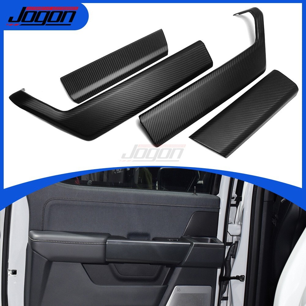Matte Carbon Fiber Door Button Cover Trim For Ford F150 F-150 Raptor 2021-2023 - Picture 1 of 13