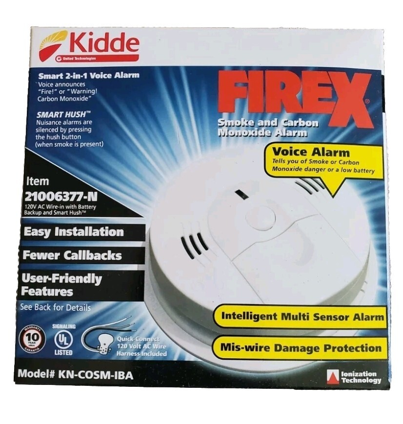 Kidde Firex Smoke & Carbon Monoxide Smart 2in1 Voice Alarm KNCOSM
