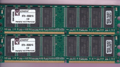 2GB 2x1GB PC-3200 KINGSTON KTH-D530/1G SAMSUNG DDR-400 MEMORY KIT DDR1 PC3200
