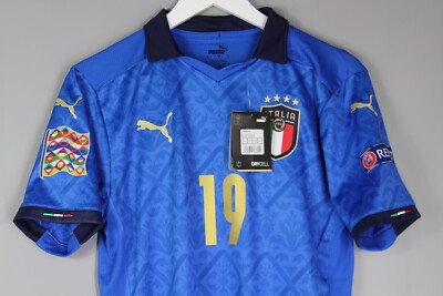 ITALY NATIONAL TEAM 2020 2021 HOME FOOTBALL SHIRT JERSEY #19