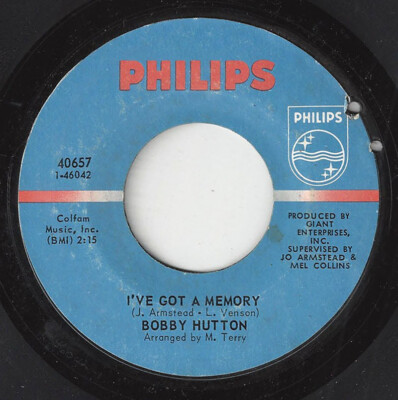 BOBBY HUTTON I've Got A Memory/I Can't Stand A Woman R&B SOUL 1970 45RPM