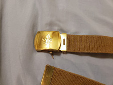 Vintage Boy Scouts of America BSA Belt Buckle Solid Brass On Belt Made In U.S.A.