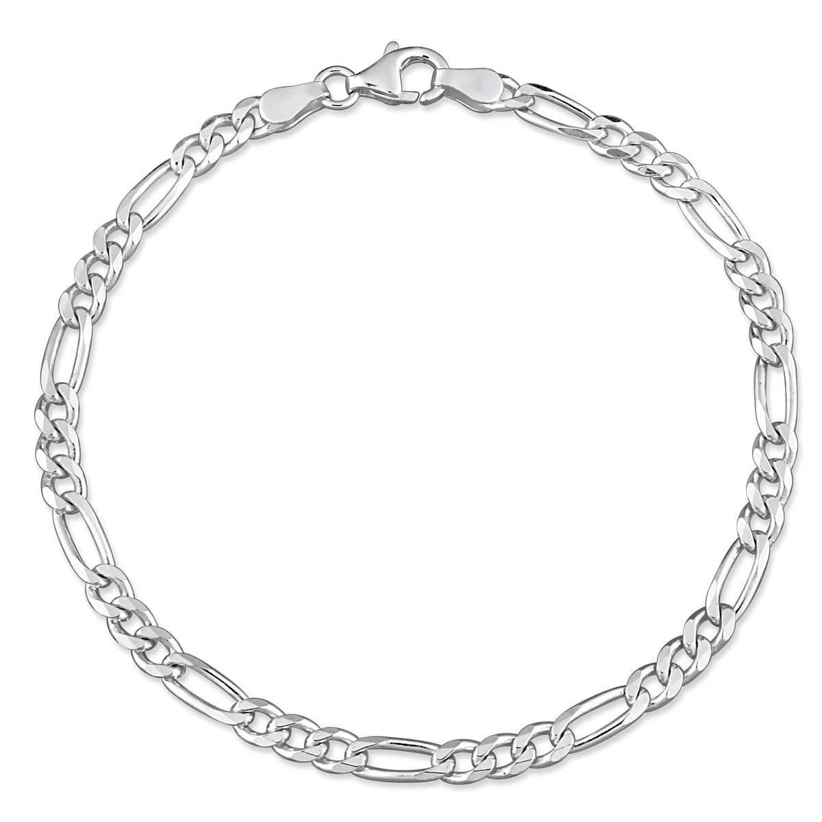 Amour Sterling Silver 3.8mm Figaro Chain Bracelet - 7.5 in