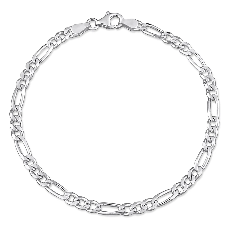 Amour Sterling Silver 3.8mm Figaro Chain Bracelet - 7.5 in.