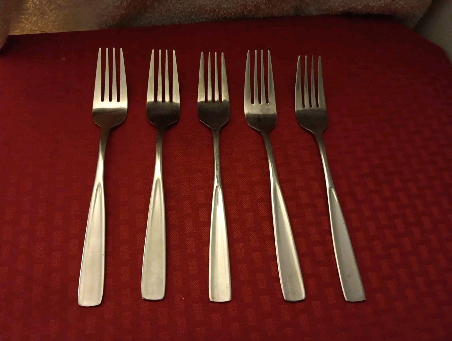 Utica stainless flatware Saybrook 5 dinner forks 7 1/2" EUC polished eBay