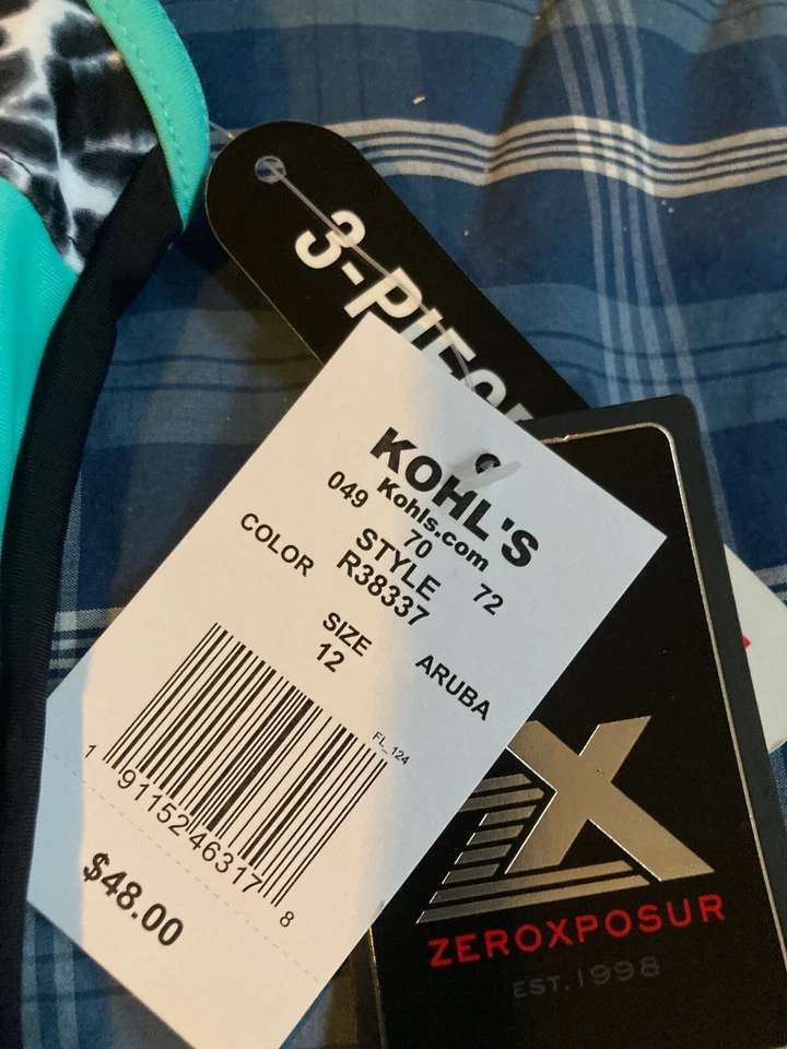 JUEGO TAKINI ZEROXPOSURE NIÑA 2 PIEZAS NUEVO CON ETIQUETAS talla 12 NEGRO VERDE CEBRA PRNT VENTA AL POR MENOR $48 Foto 2 de 4