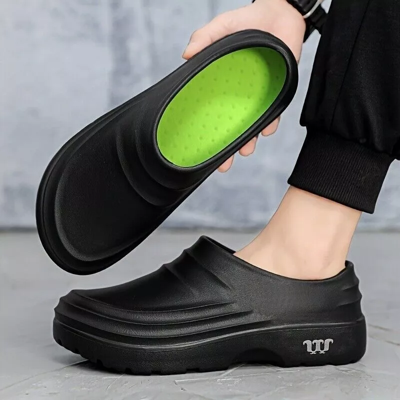 PLUS SIZE Men s Solid Trendy EVA Chef Shoes Comfy Non Slip Casual