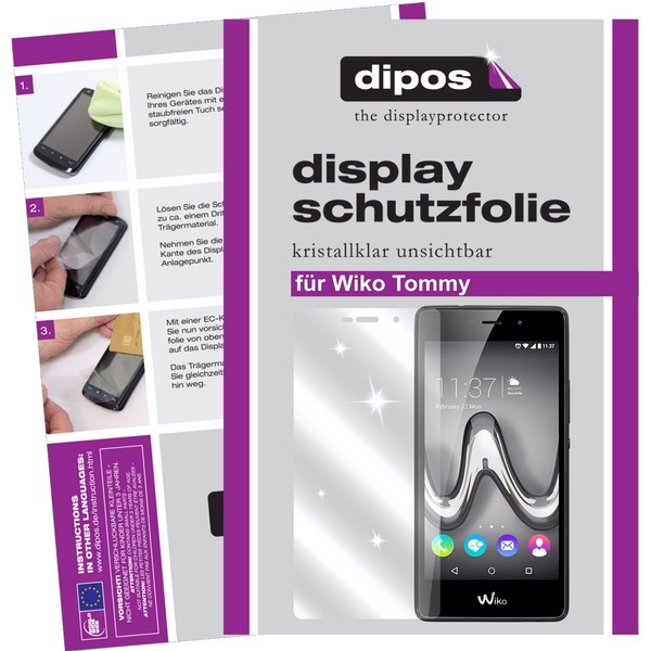 6X Schutzfolie FüR Wiko Tommy Klar Displayschutzfolie Folie Dipos Displayfolie-image