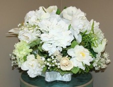 Wedding Flower Centerpiece, Floral Arrangement, Home Decor, White Flowers