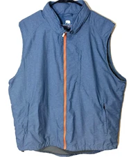 The Normal Brand Running Vest Men's Size L Blue Full Zip Logo Pockets Outdoor